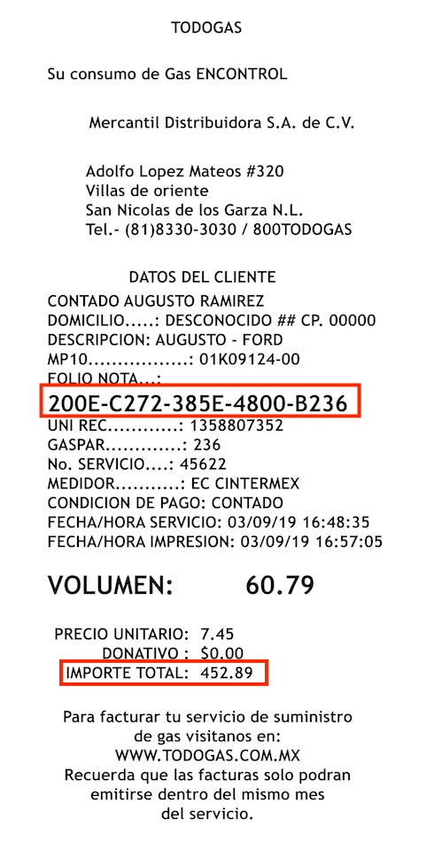 ticket de gongas